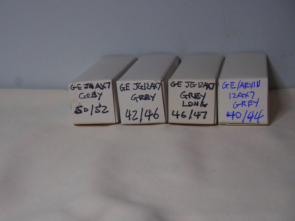 Matched Quad GE 12AX7 Gray Plate Tubes - Tested, Guaranteed Free Return