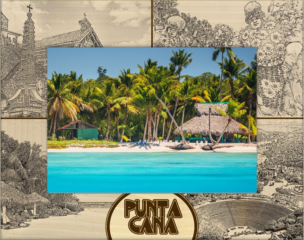 Punta Cana Laser Engraved Wood Picture Frame Landscape (4 x 6)