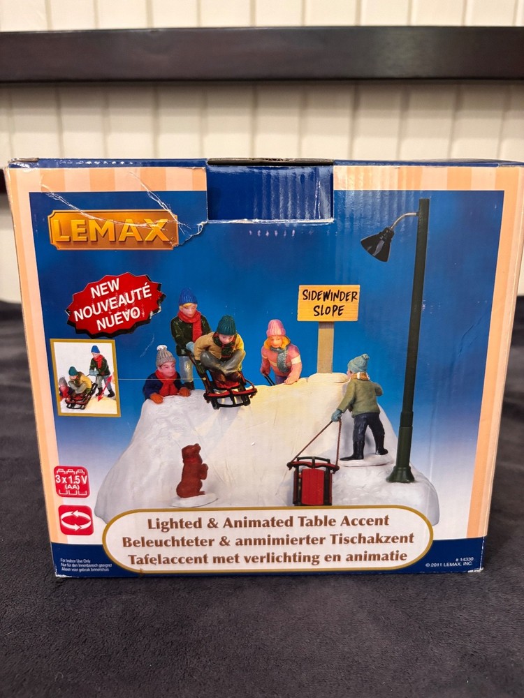 Lemax Christmas Village SIDEWINDER SLOPE Animated Table Accent #14330 W/box-image