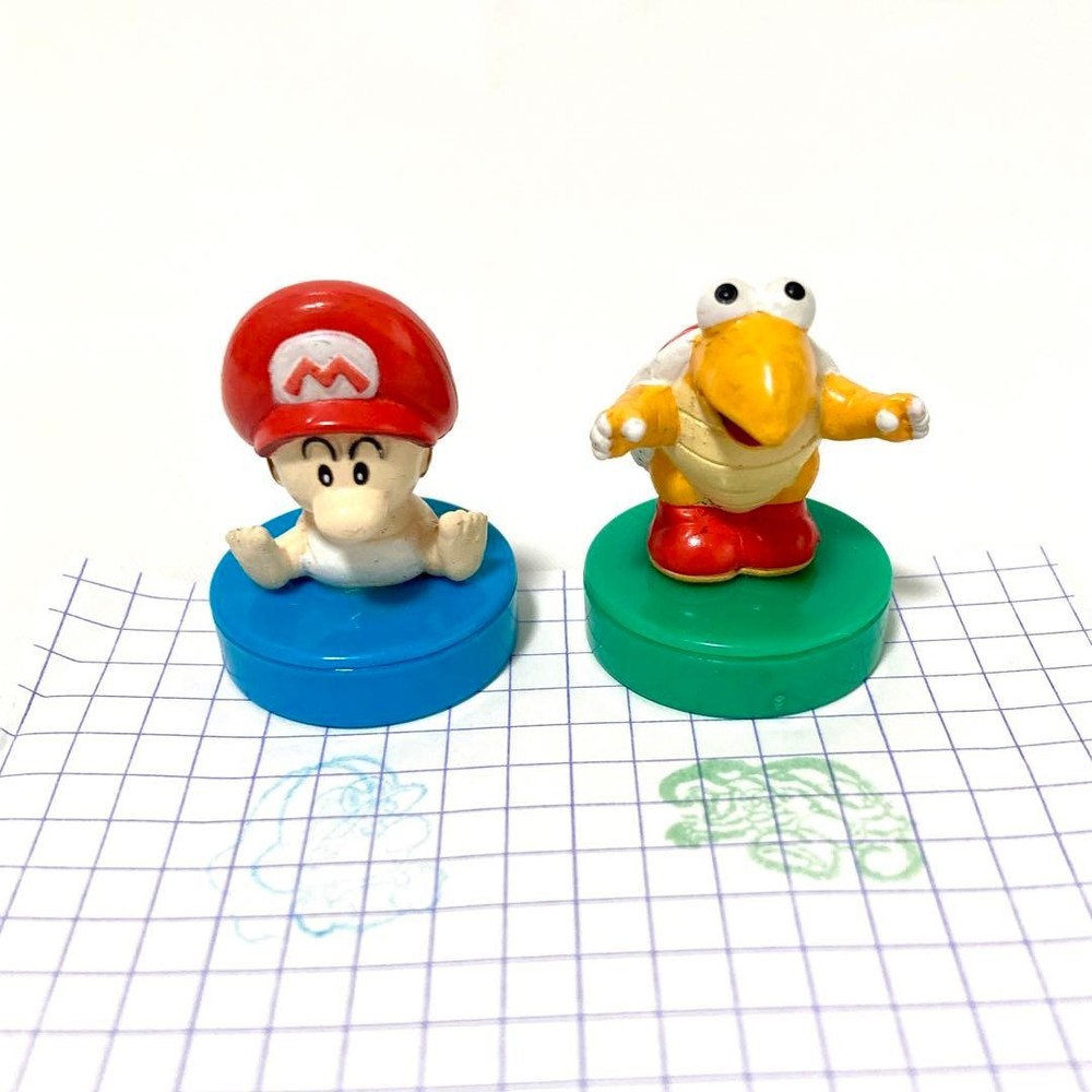 1990s Super Mario Yoshi’s Island Mini Stamp Figure Set Vintage Collectible