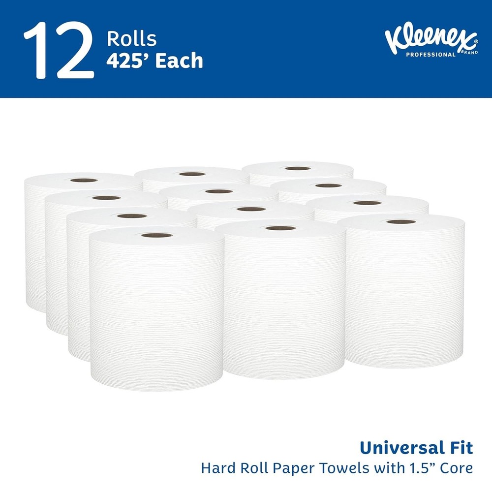 Kleenex Professional Universal Hard Roll Paper Towels 12 Rolls 425 Feet Each