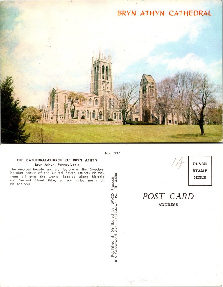 Bryn Athyn Cathedral Church Pennsylvania Postcard