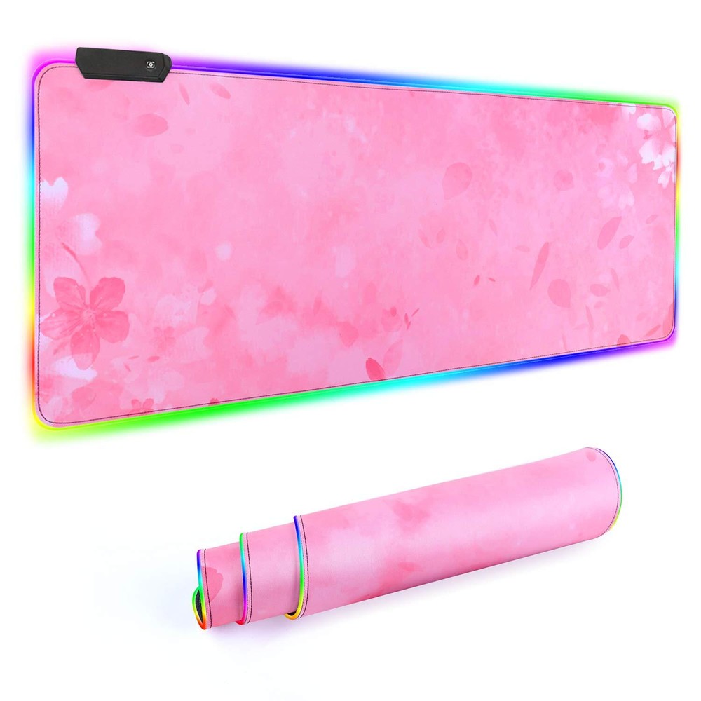 Large RGB LED Gaming Mouse Pad with 12 Lighting Modes for Keyboards