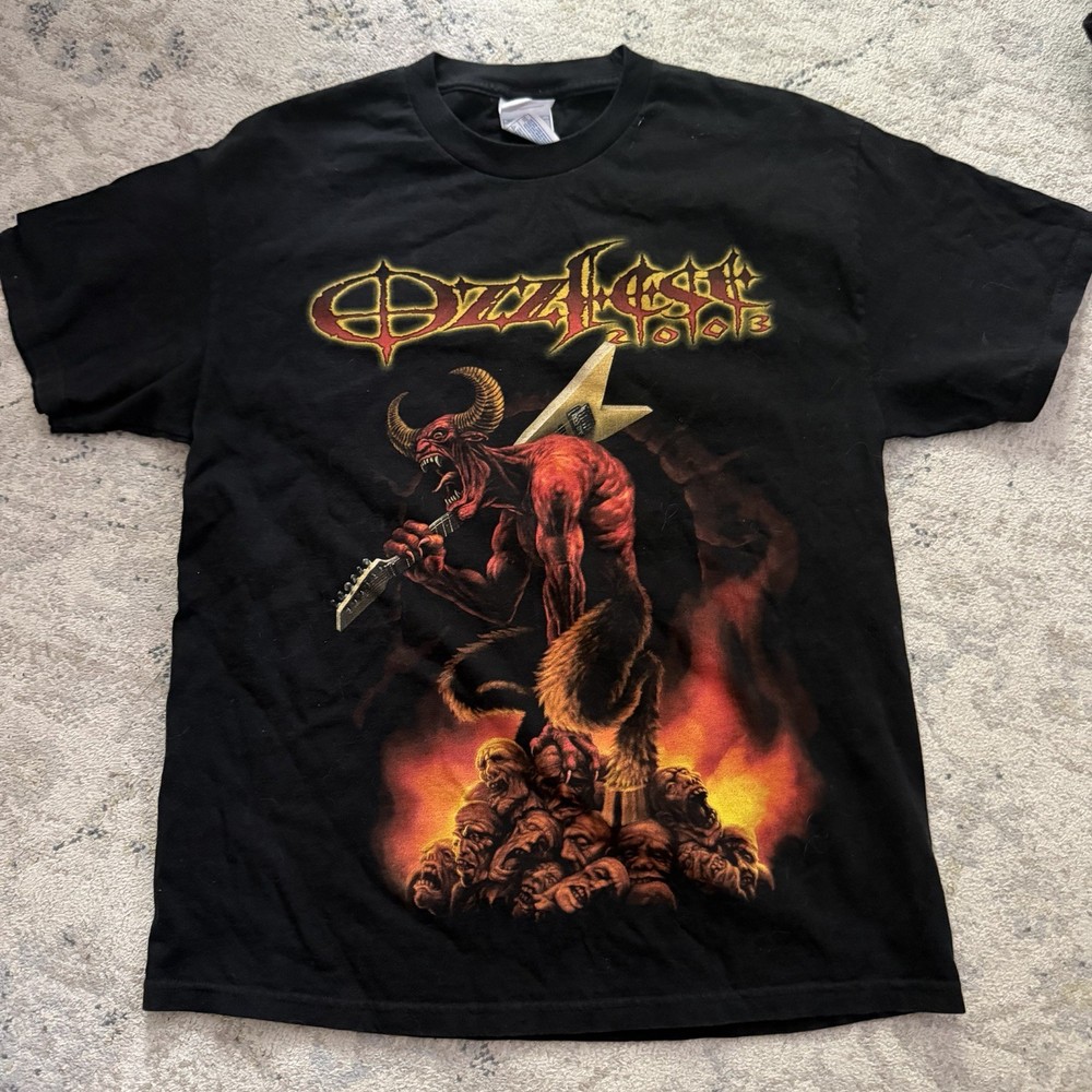 Vtg Y2K Ozzfest 2003 Korn Marilyn Manson Metal Concert T-Shirt MINT Size L