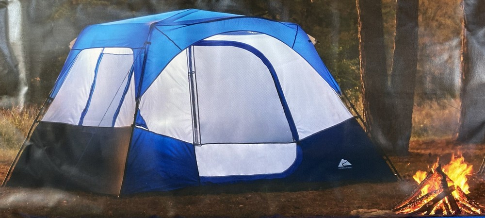 Ozark Trail 10’ x 9' 6-Person Instant Cabin Tent with LED Lighted Hub, 25 lbs