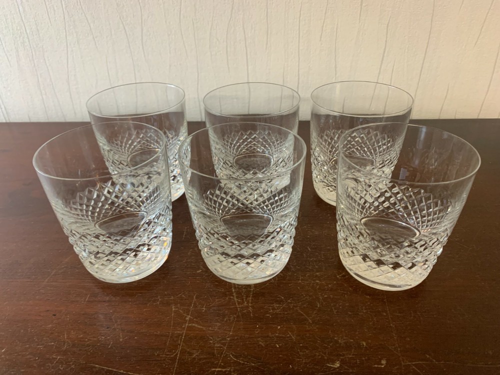 10 Diamond Shaped Crystal Whisky Glasses Lalique (Price Per Unit)