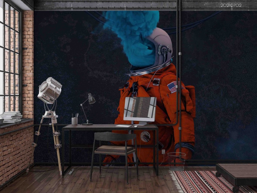 3D Space Astronaut Illustration Wall Murals Wallpaper Murals Wall Sticker 5