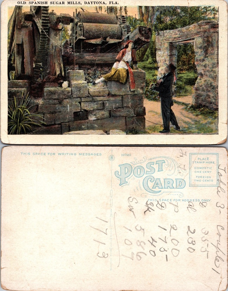 Old Spanish Sugar Mill Daytona Florida FL Postcard