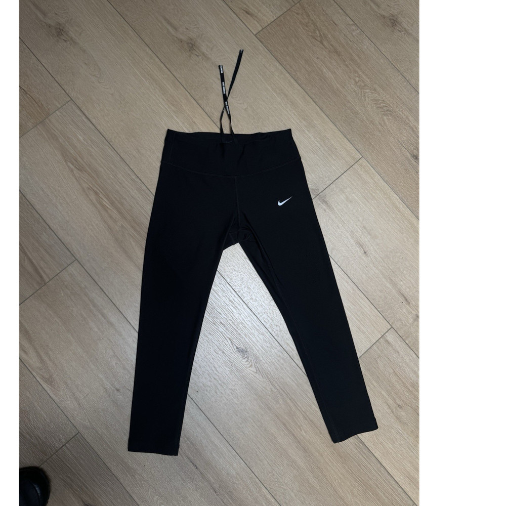 Nike Dri-FIT Women’s Black High Rise Ankle Leggings S Drawstring Logo