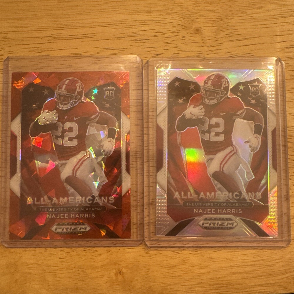 2021 PRIZM DRAFT PICKS  NAJEE HARRIS RED CRACKED ICE Silver Prizm (2) STEELERS