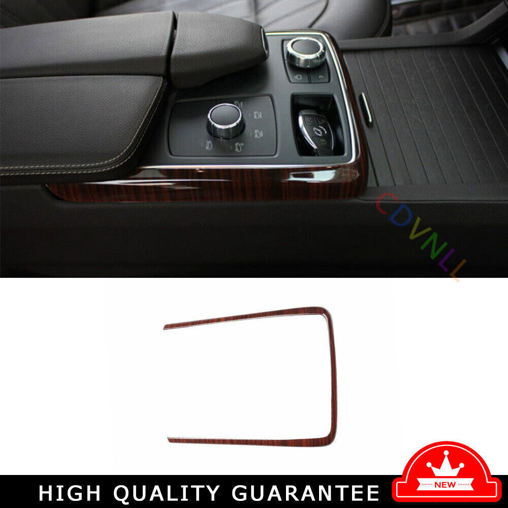 For Benz GLE GLS 16-19 Brown Wood Grain Central Console Gear Shift Frame Trim 1P