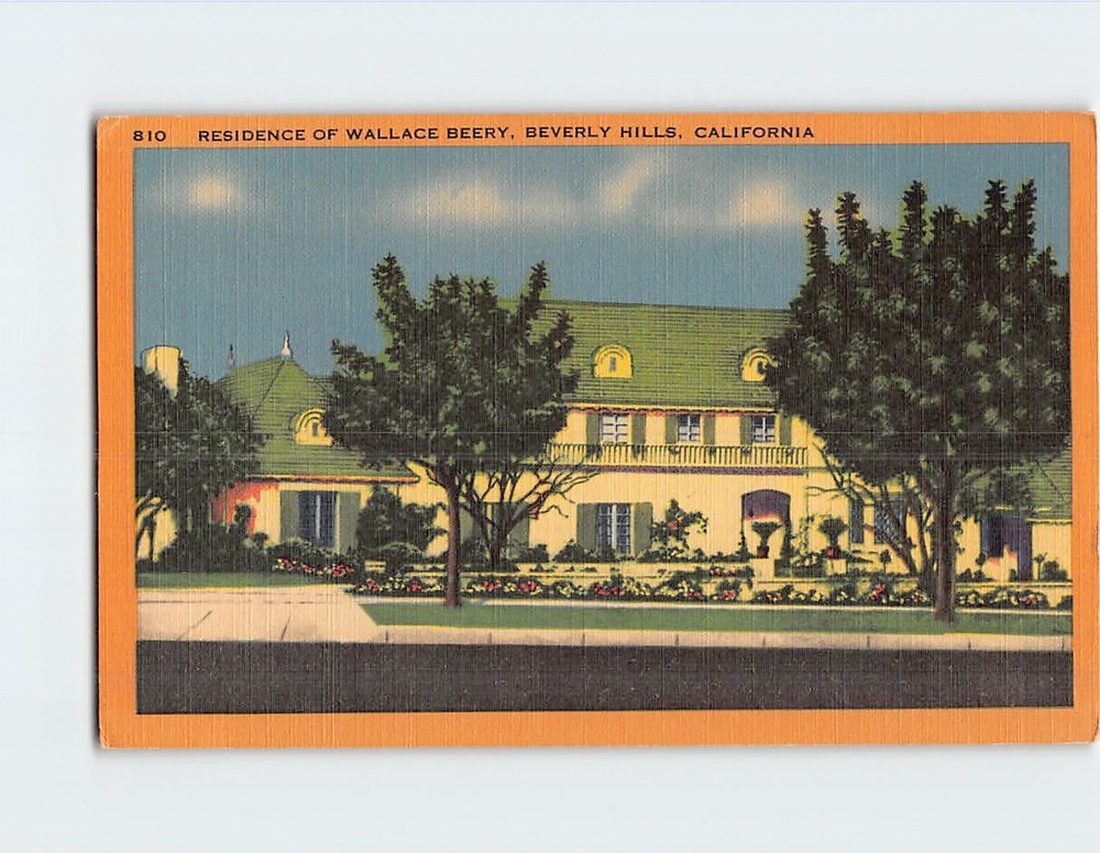 Postcard Residence Of Wallace Beery Beverly Hills California USA