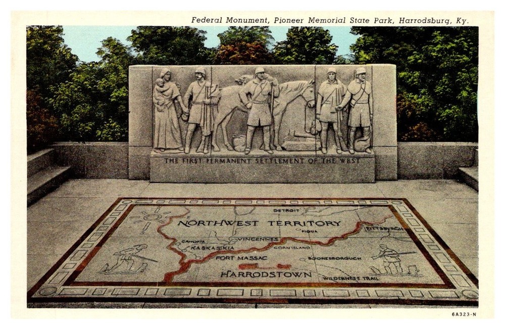 1950s Federal Monument Pioneer Memorial Harrodsburg Kentucky Vintage Postcard