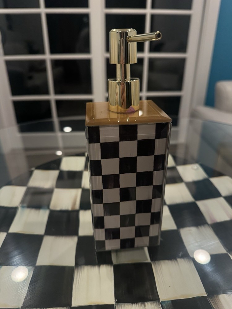 Mackenzie Child’s Courtly Check Glass. Black And White.