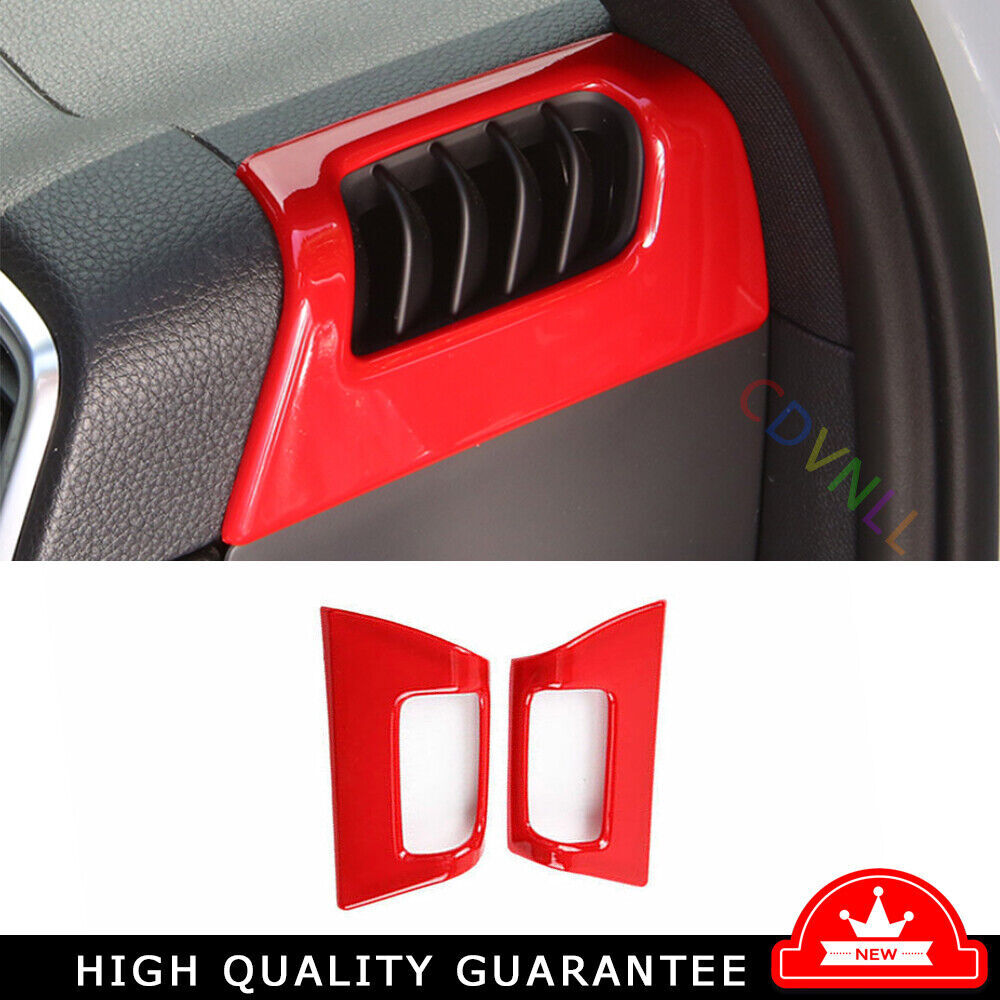 Dashboard L&R Air Outlet Vent Trim 2* For Porsche Cayenne 2018-2022 Bright Red