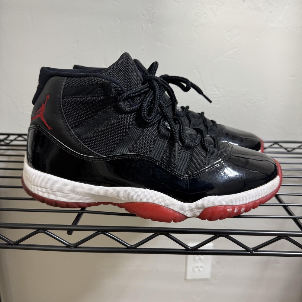 Air Jordan 11 Retro Bred Shoes Mens Size 10.5 378037-061 Basketball Sneakers