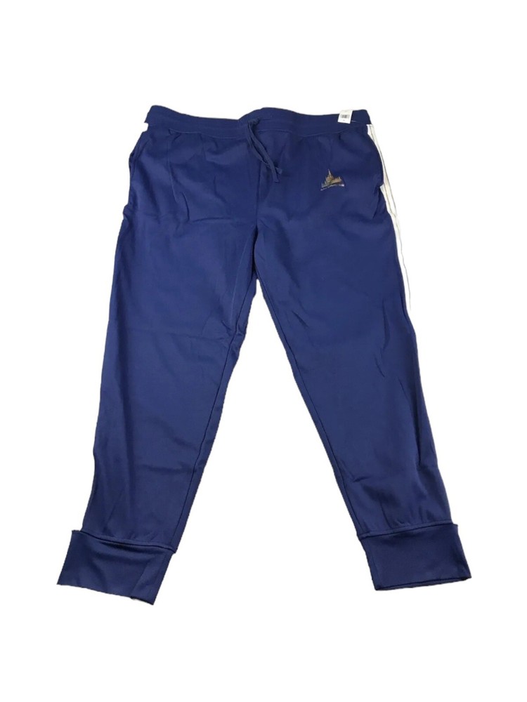 Disney World Mens XXL Blue Fleece Jogger Sweatpants Drawstring 50 NWT