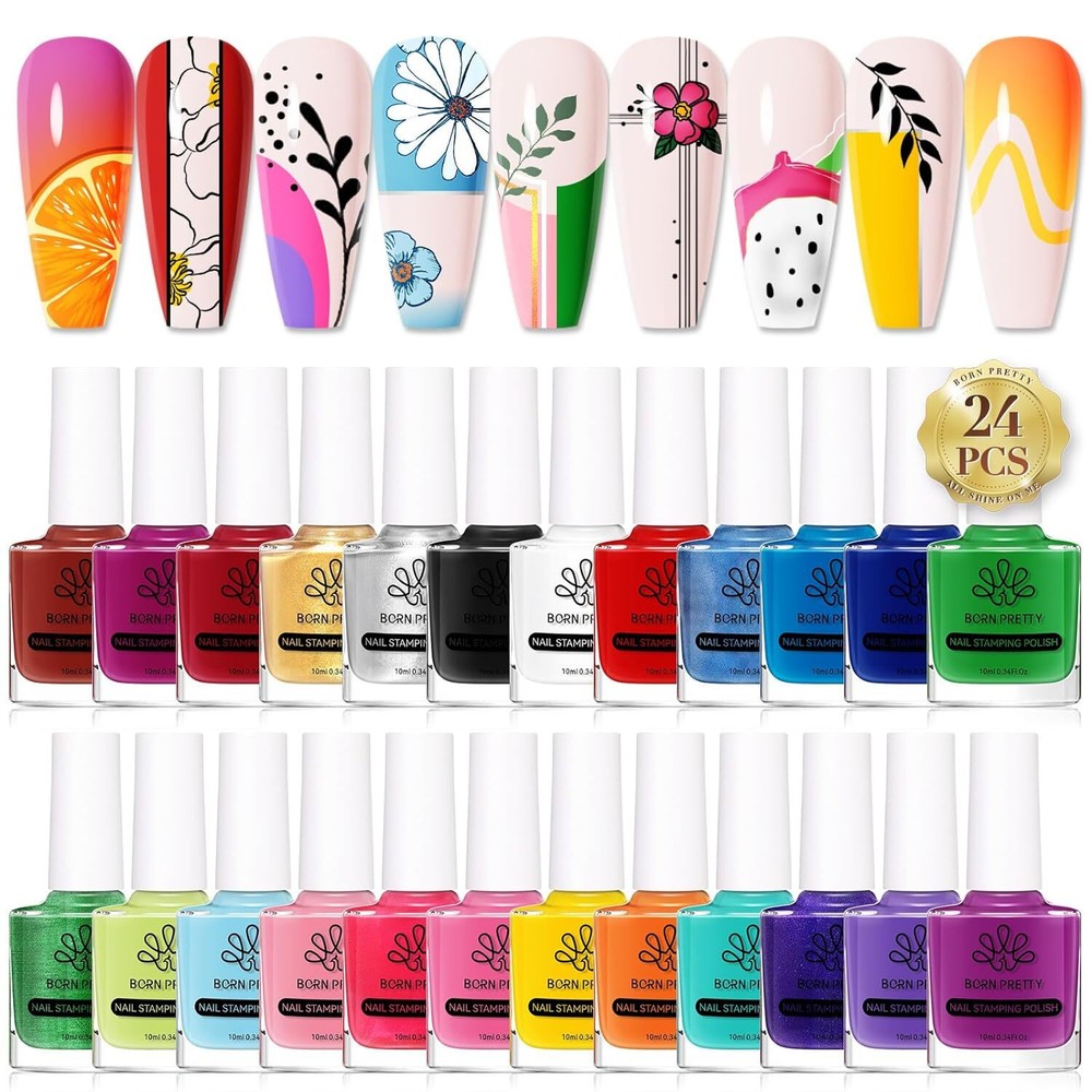 Nail Art Stamping Polish Valentine's Day Nail Polish Set Manicure Print set1