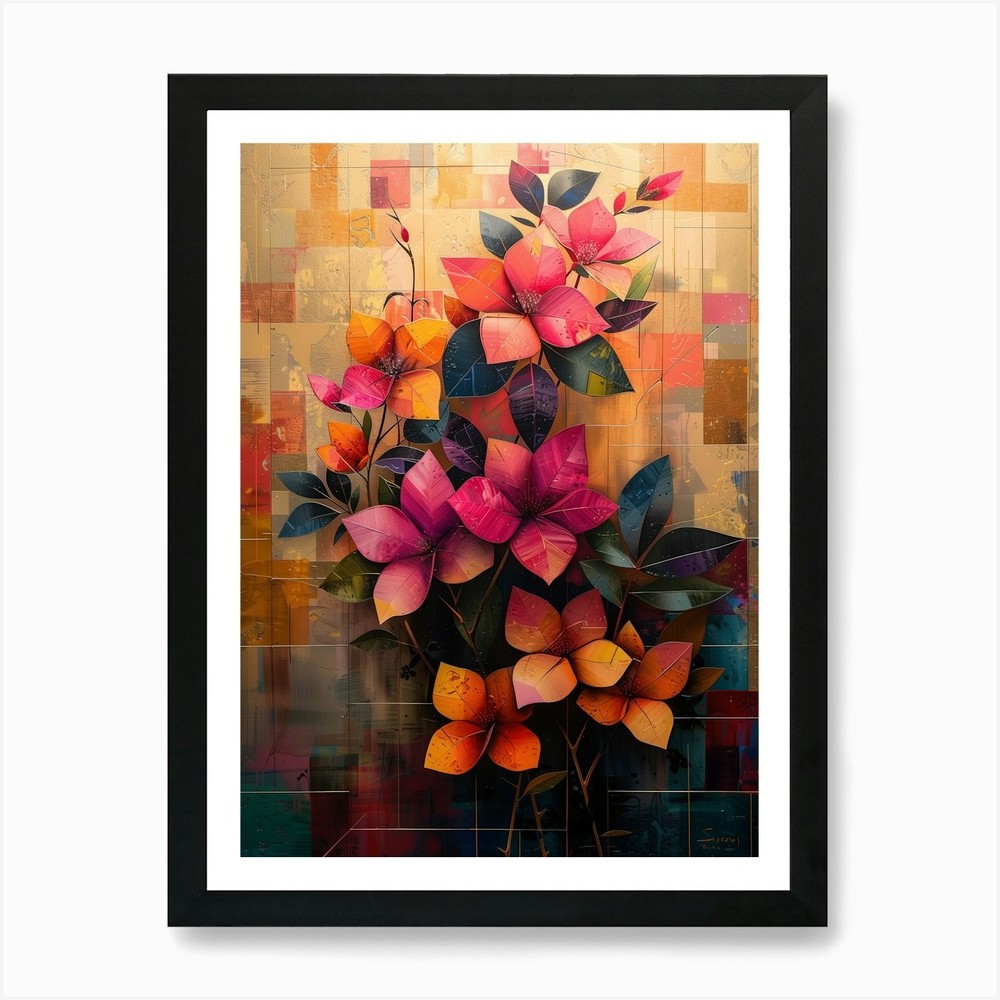 Abstract Floral Painting 2 Art Prin Framed Wall Art Poster Canvas Print Picture