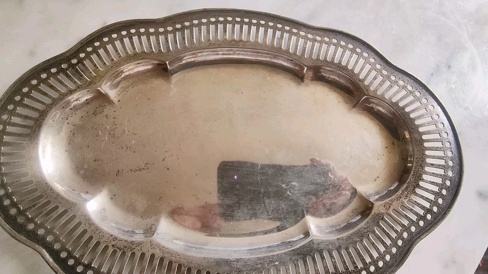 Sterling Antique 1910 Oval Bread Tray 12x8 Inch 296g #19885