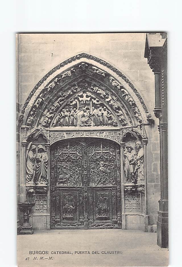 Postcard Cloister Gate of Burgos Cathedral Spain