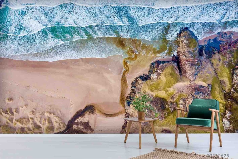 3D Ocean Sand Beach Coast Landscape Wall Murals Wallpaper Murals Wall Sticker