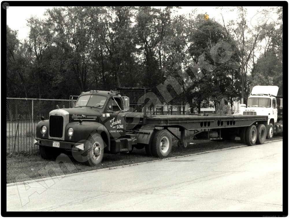 Mack Truck New Metal Sign: Foster & Sons Crane Rental - Low Boy - Indiana