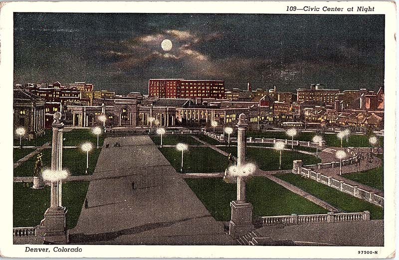 Postcard PANORAMIC SCENE Denver Colorado CO m/09 AJ4885