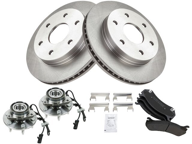 Front Brake Pad and Rotor and Wheel Hub Kit fits Avalanche 1500 2002-2006 75JVPQ