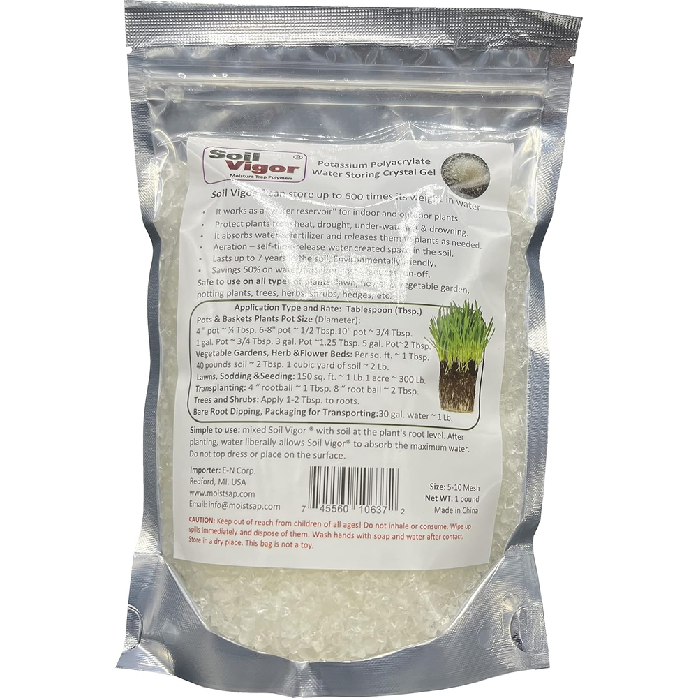 1 Pound Soilmoisture Trap Potassium Super Absorbent Hydro Gel Granules Polymer;