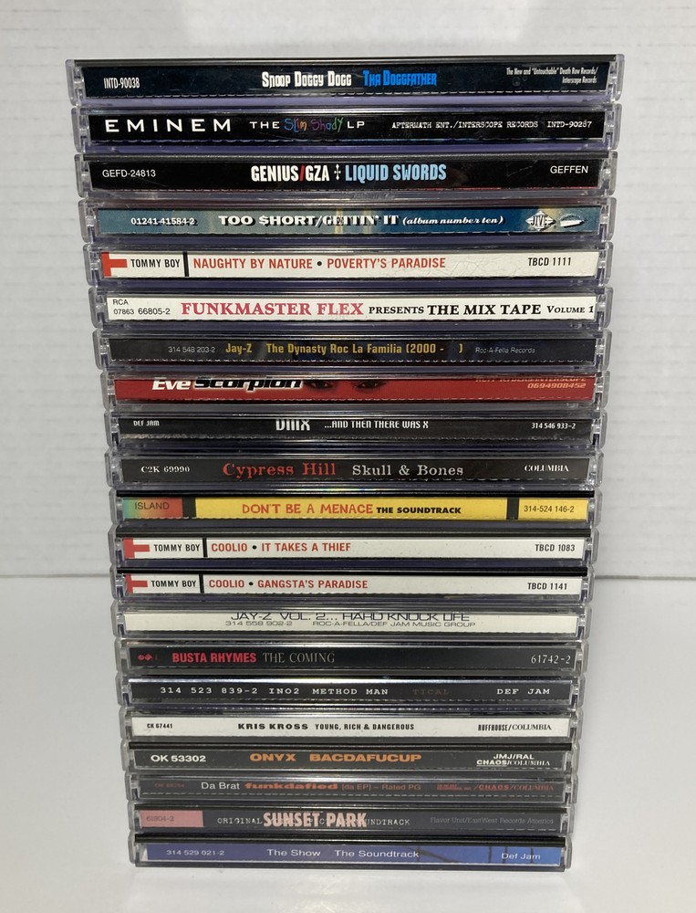 Lot of 21 Rap Hip Hop CDs 90's/00's  Snoop Dogg DMX Too Short Eminem Method Man