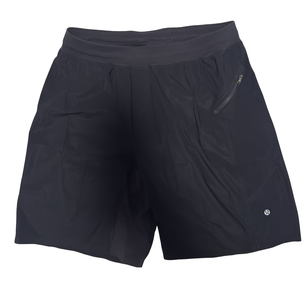 Lululemon Shorts Men Large Black Drawstring Pockets Lightweight Athletic Running