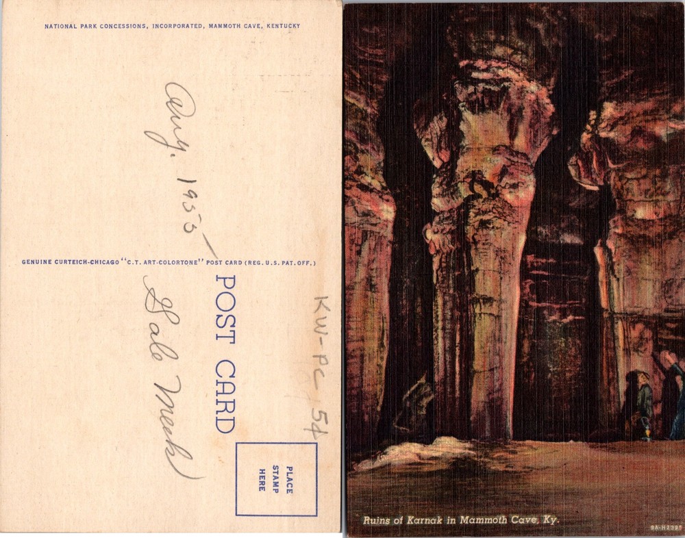 Ruins of Karnak Mammoth Cave Kentucky Postcard