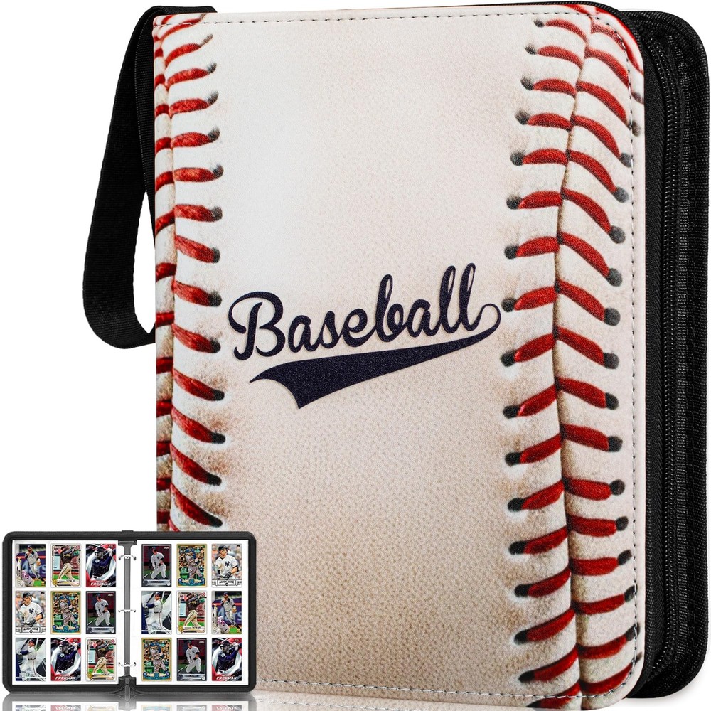 Baseball Card Binder,2024-2025 Sports Trading Card with Sleeves Holder Album,...