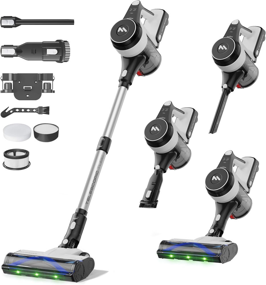 Cordless Vacuum Cleaner, 50Kpa/550W/70Mins Stick Vacuum Cleaners for Home, Anti-