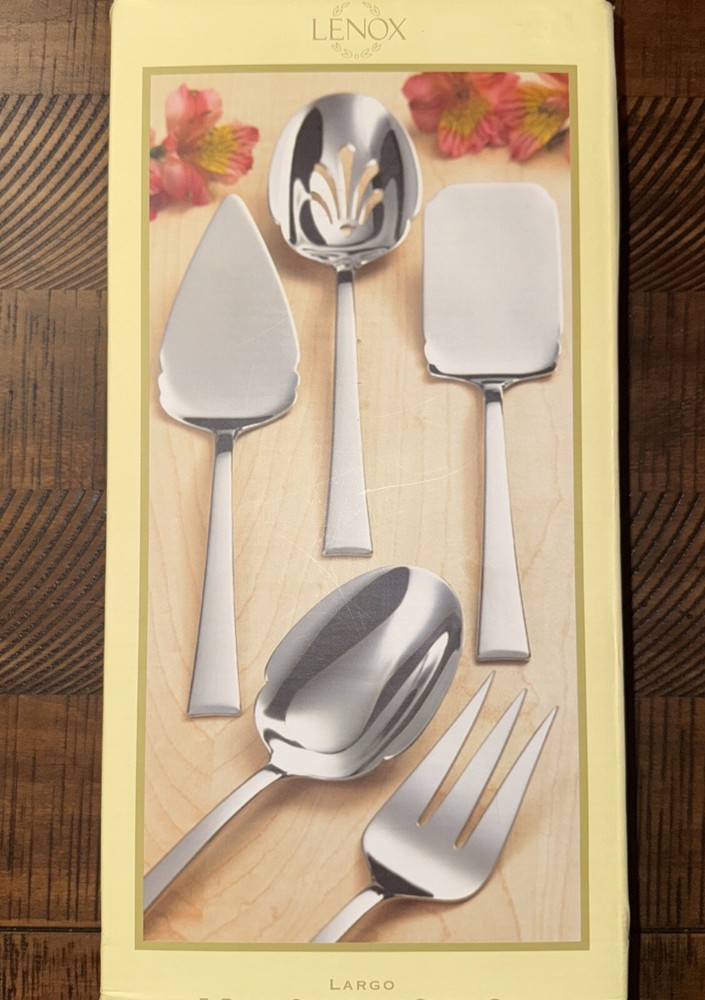 Lenox Largo 5 Piece Oversized Stainless Serveware (Opened But Never Used)
