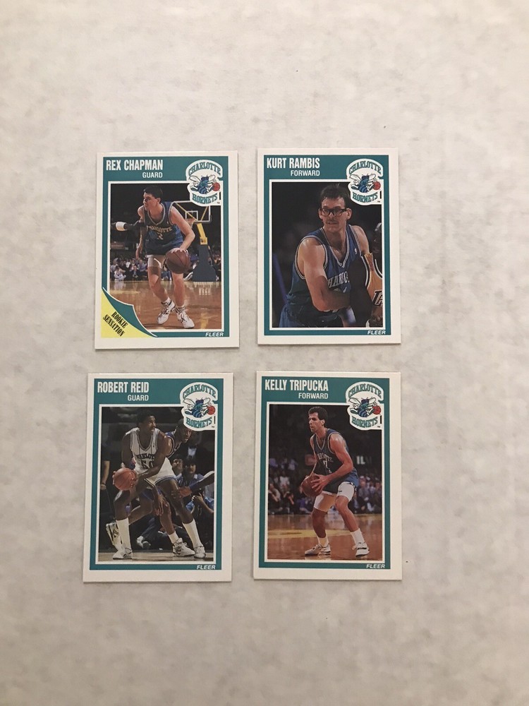 1989 Fleer Basketball Charlotte Hornets Team Set Rex Chapman RC (4 Cards)