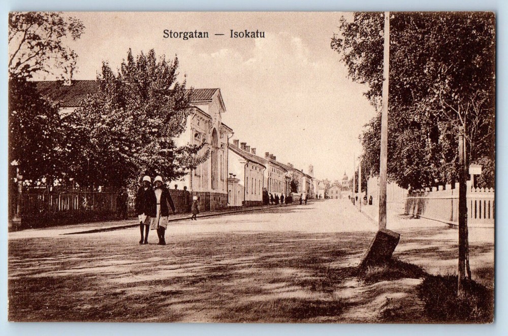 Jakobstad Finland Postcard Storgatan Isokatu c1910 Antique Unposted