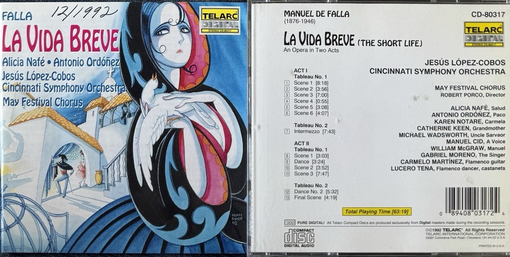 Falla—La Vida Breve (Nafé, Ordóñez; Lopez-Cobos). CD