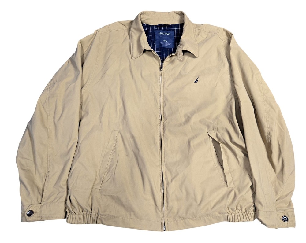 Nautica Jacket Mens 2XL Windbreaker Full Zip Classic Lined Pockets Coat