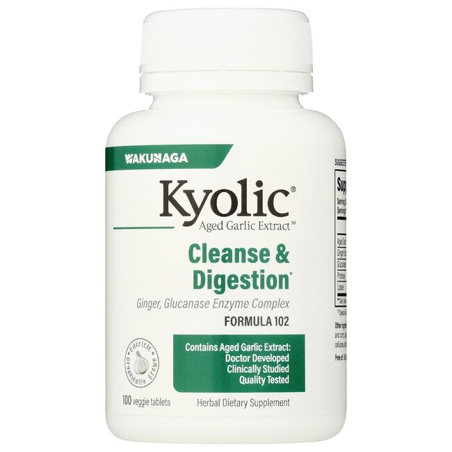 Kyolic #102 Aged Garlic Extract Cleanse & Digestion 100 Veg Tabs