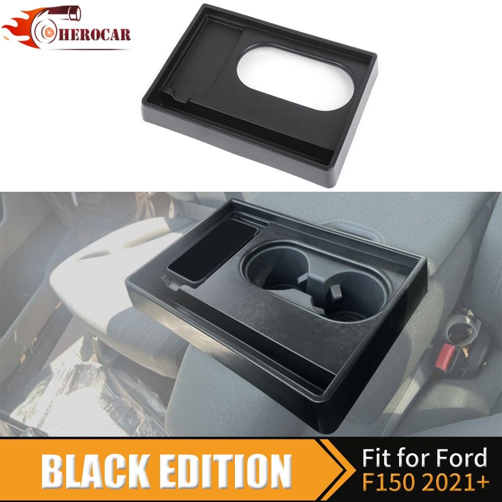 Console Cup Holder Storage Box For Ford F150/F250/F350/F450 2021+ w/ Bench Seat