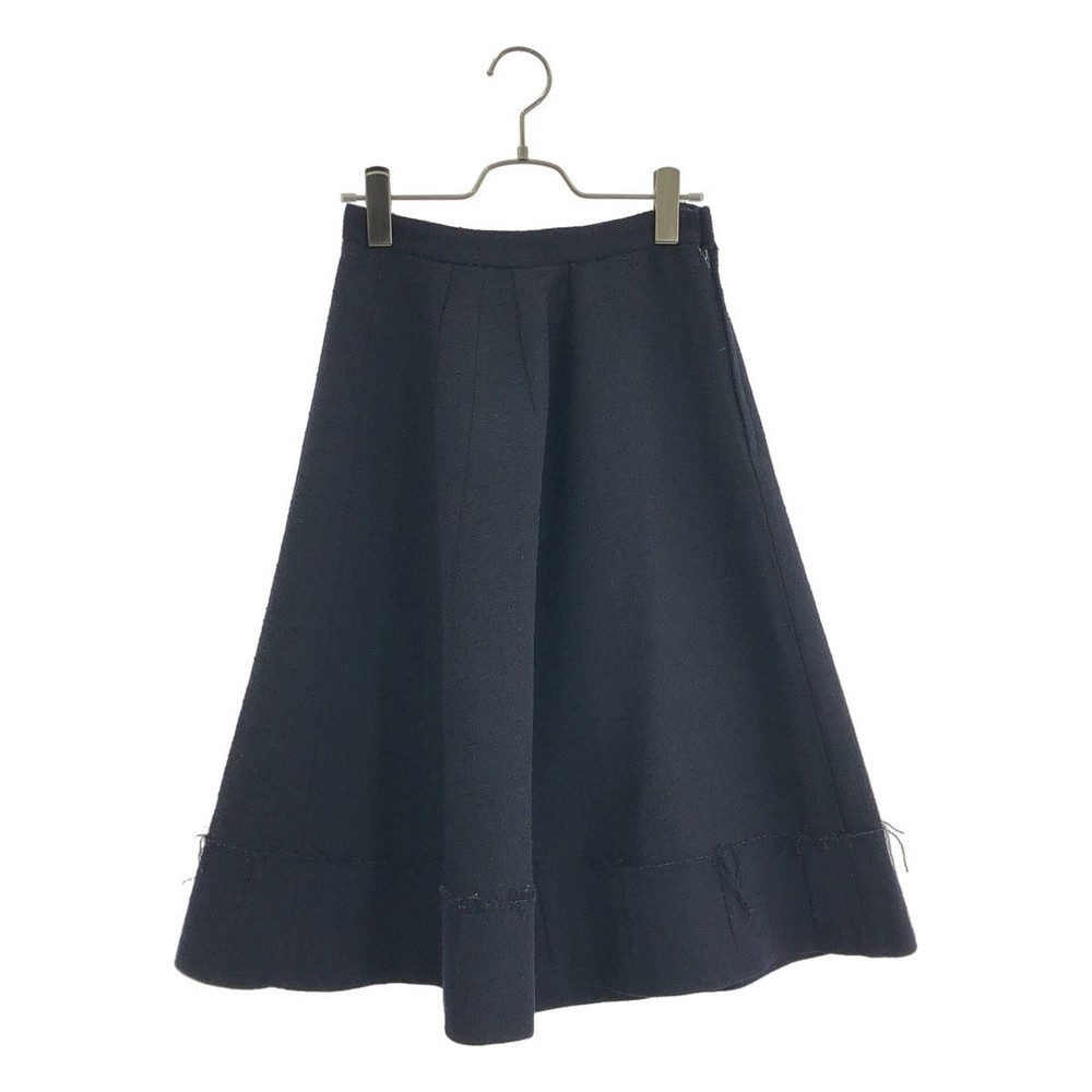 COMME des GARCONS AD1999 Wool Cutoff Flare Long Skirt S Navy Ladies