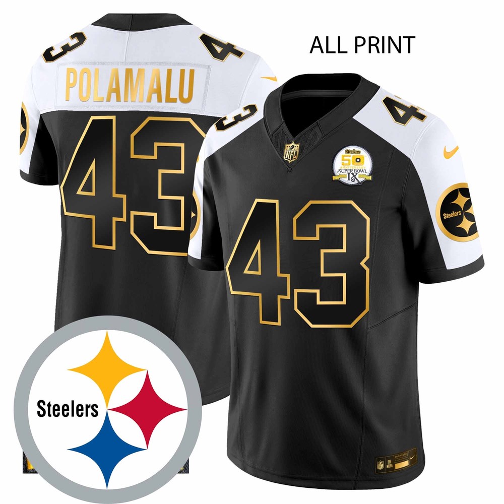 SteelersxPittsburgh #43 TroyPolamalu 50th Anniversary of SuperxBowl IX-All Print