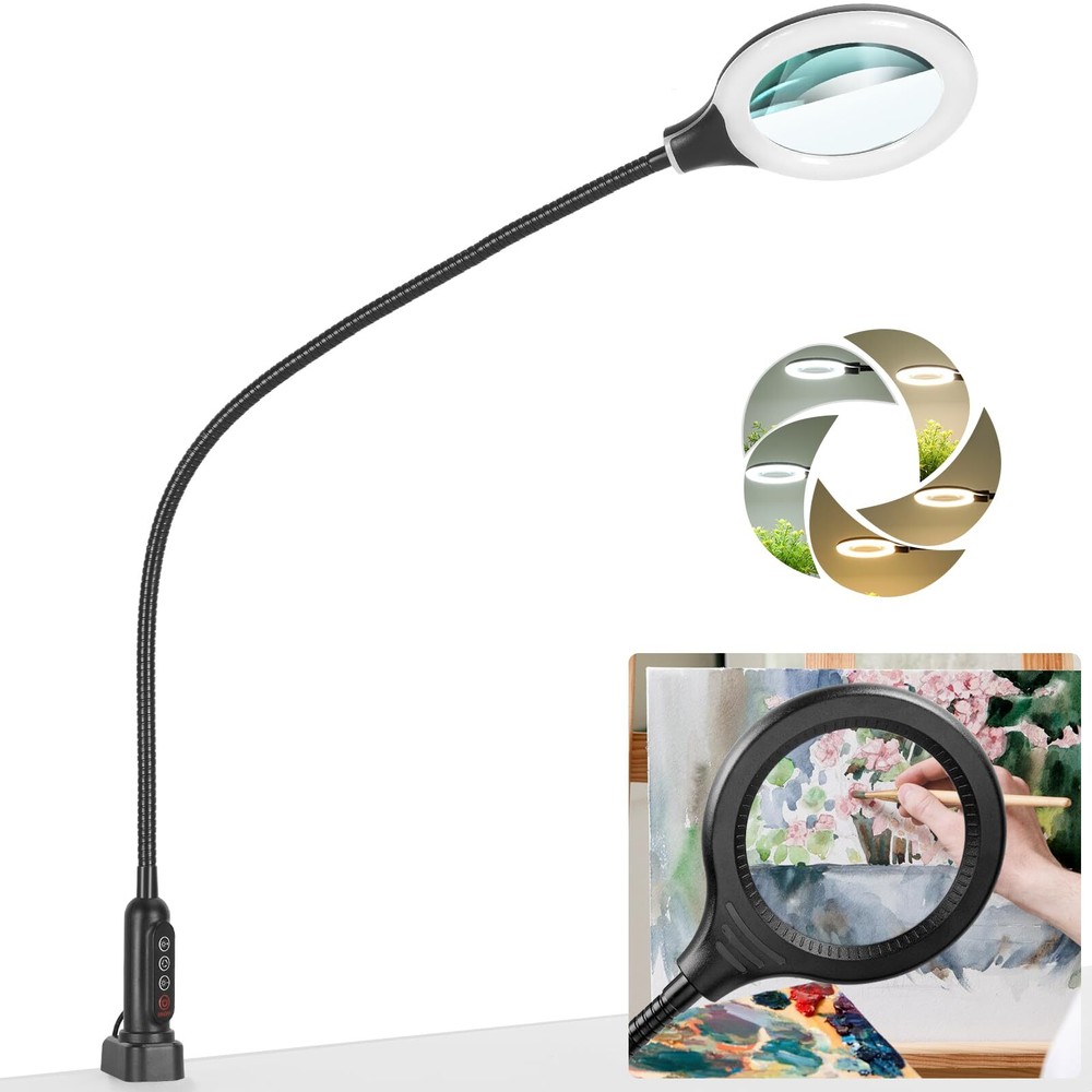 10X Magnifying Glass with Light and Clamp, 26