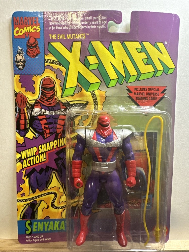X-Men Senyaka Action Figure Whip Cracking Action Marvel 1995 ToyBiz