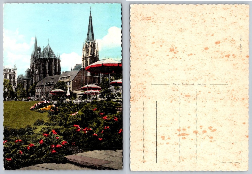 Aachen Cathedral Dom Germany Vintage Photo Postcard Delbrouck Scalloped Edge
