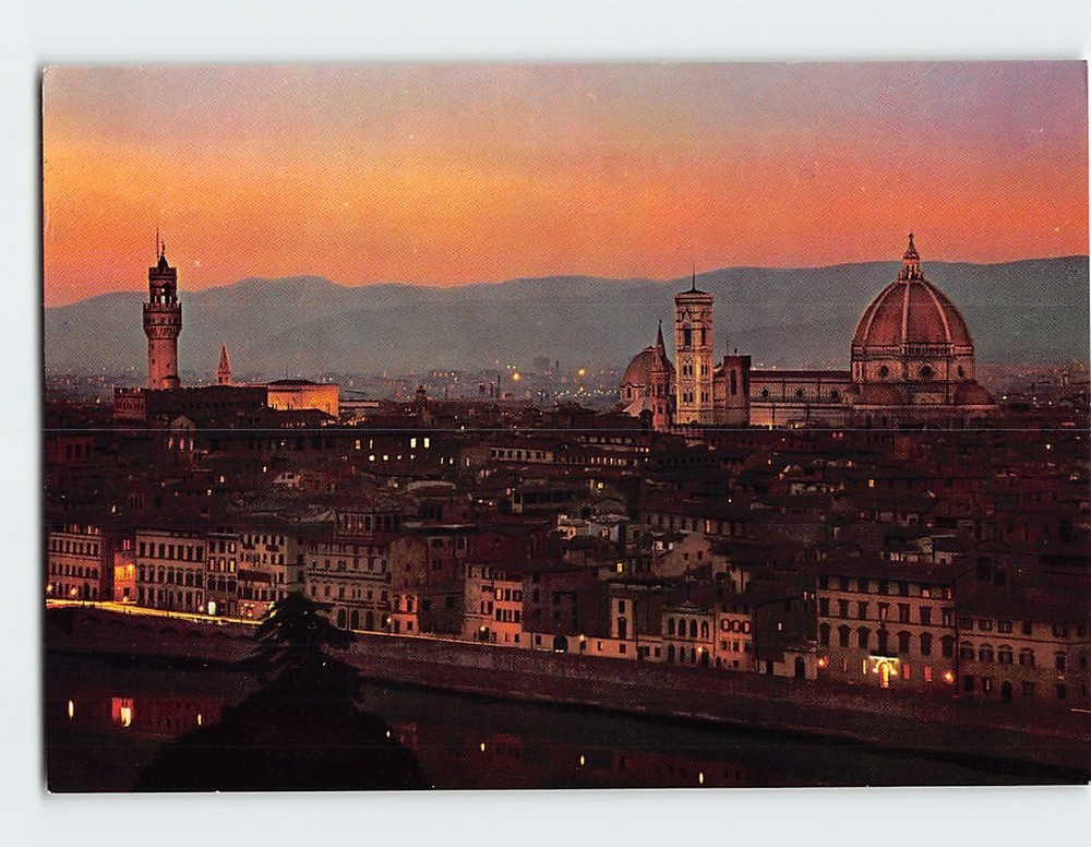 Postcard Panoramic View Florence Italy