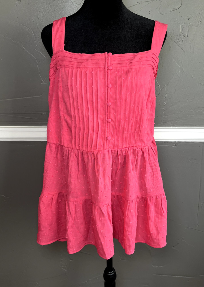 Torrid Women's Size 3 3X Pink Pintuck Sleeveless Top NWT