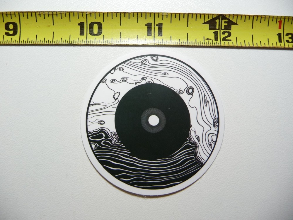 Vinyl Record Style Sticker Decal LP DJ Scribble Lines Music Concert